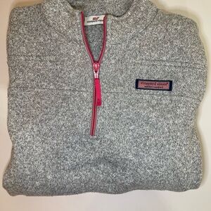 vineyard vines girls 1/4 zip marbled grey sweater See Description